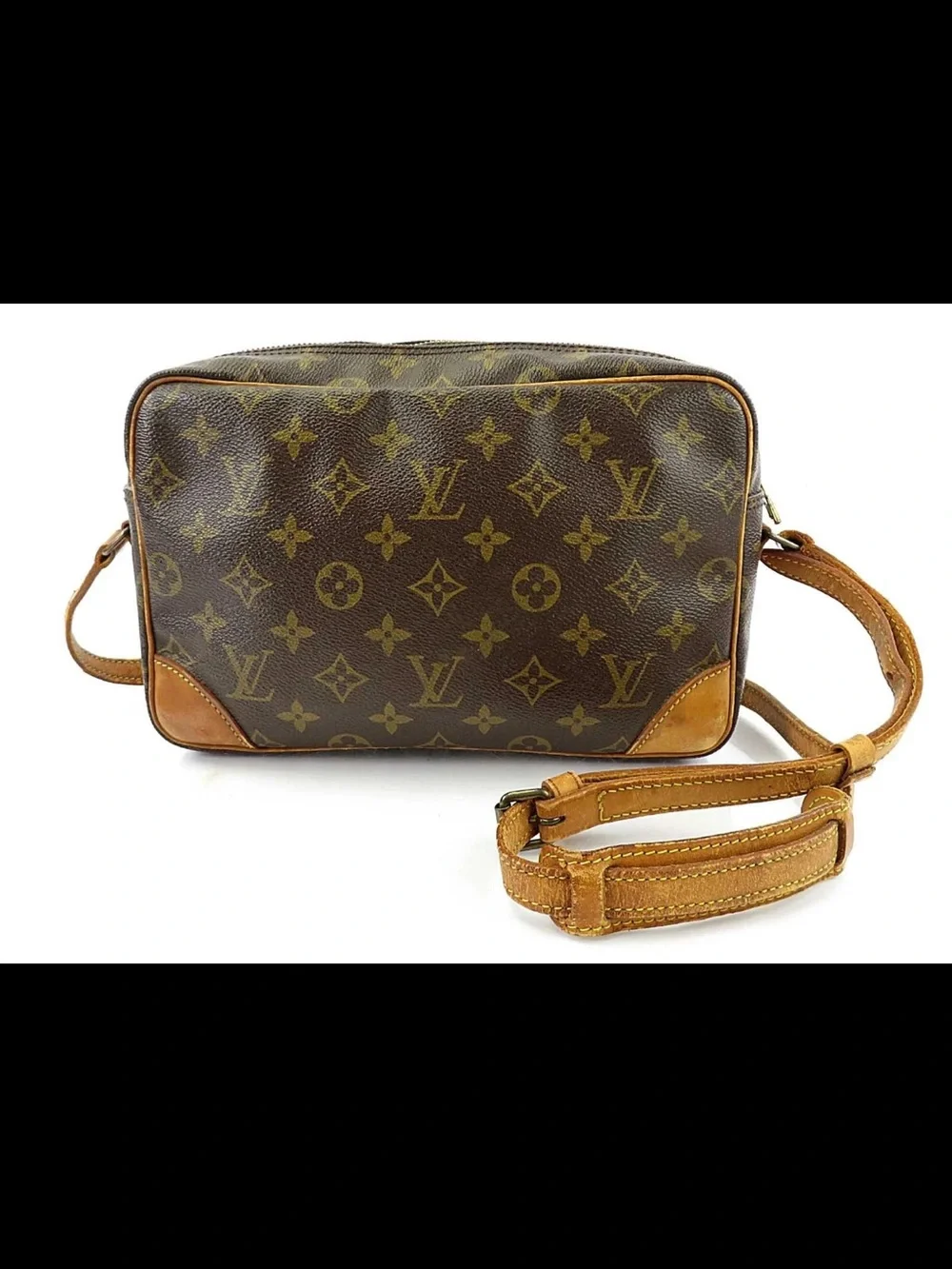 Louis Vuitton Monogram Canvas Messenger Bag with Tan Trim